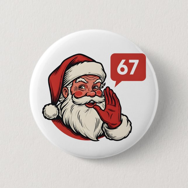 67 Jul Merry Six Seven Hjärnrot Tomte Knapp (Framsida)