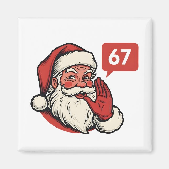 67 Jul Merry Six Seven Hjärnrot Tomte Magnet (Framsidan)