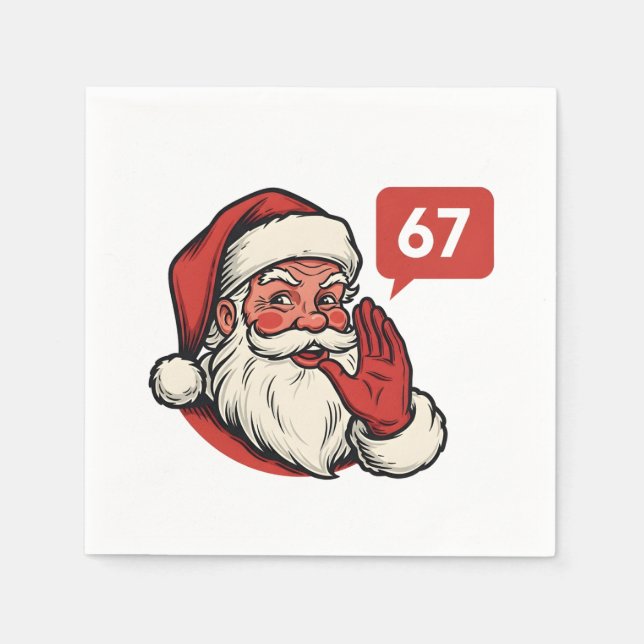 67 Jul Merry Six Seven Hjärnrot Tomte Pappersservett (Framsidan)