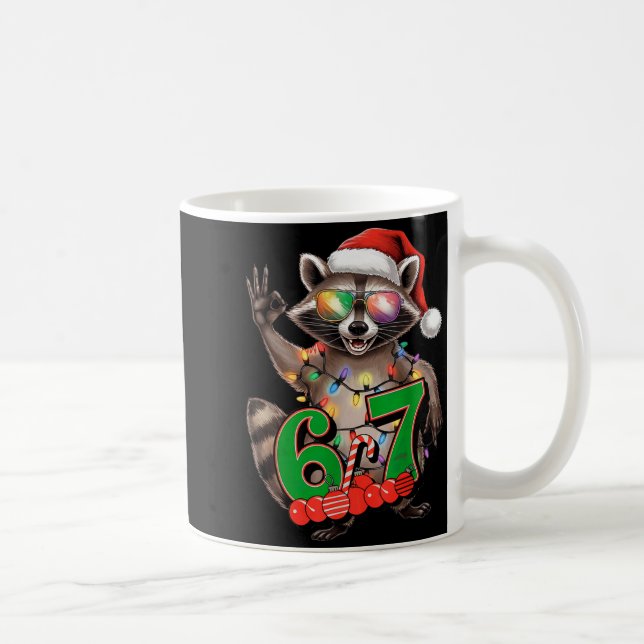 67 jul rolig tvättbjörn festlig 6-7 meme pojkar kaffemugg (Höger)