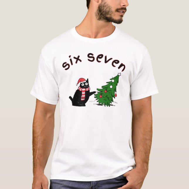 67 Jul Tee Sex Sju Meme Katt Träd (Framsida)