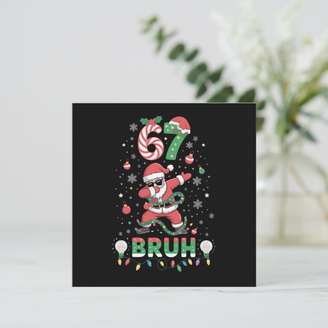 67 Julen Bruh 6 7 Roligt Meme Santa Dabbar (Stående Fram)