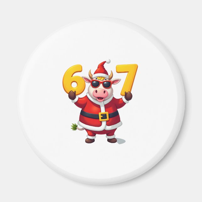 67 Julenhorn 6 7 Meme för tjejer barn Rolig Magnet (Framsidan)