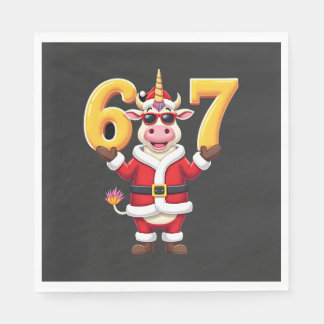 67 Julenhorn Enhetshäst 6 7 Meme för tjejer barn R Pappersservett