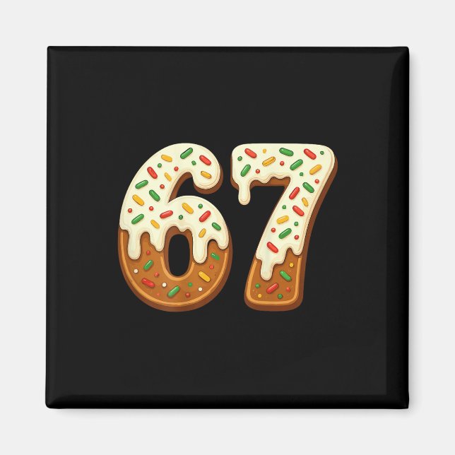 67 Julfirande 6 7 Meme Gen Alpha Slang Bak Magnet (Framsidan)
