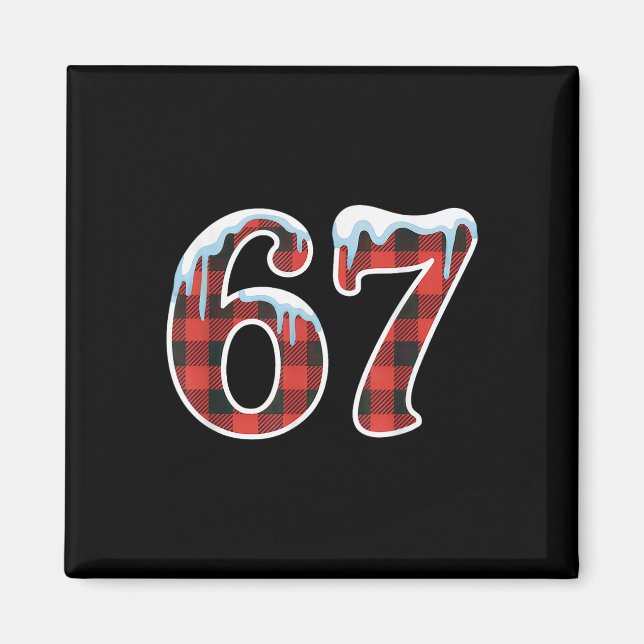 67 julmem rolig six seven slang  magnet (Framsidan)