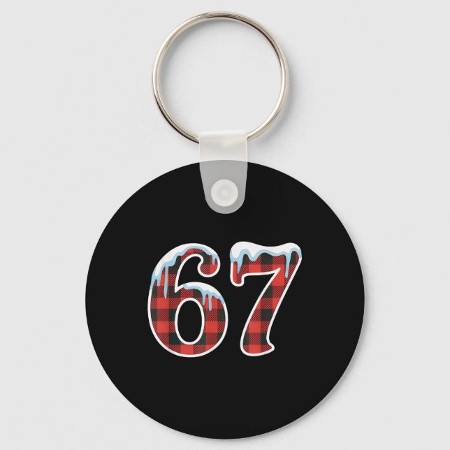 67 julmem rolig six seven slang nyckelring (Framsida)