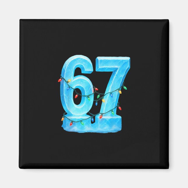 67 Julmemes Isjul Pyjamas 6 7  Magnet (Framsidan)