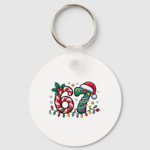 67 julmemes Six Seven Xmas roliga pojkar flickor Nyckelring