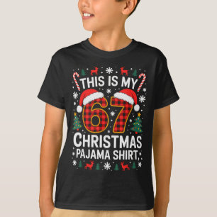 67 julpyjamas jul skjorta rolig six seven meme bh t shirt