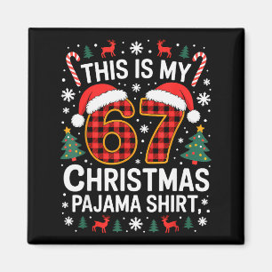 67 julpyjamas jul skjorta rolig six seven meme Bra Magnet