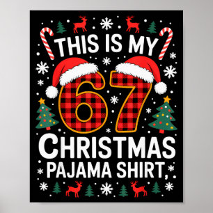 67 Julpyjamas Jultröja Rolig Sex Sju Meme Hjärna Poster