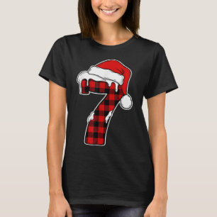 67 Julpyjamas T-shirt Sex Sju Meme 7 Röd Rutmönste