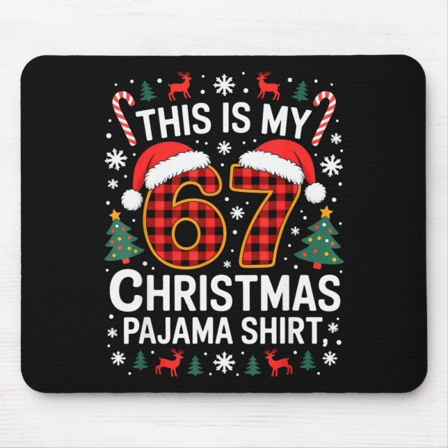 67 julpyjamas topp rolig six seven meme bh musmatta (Framsidan)