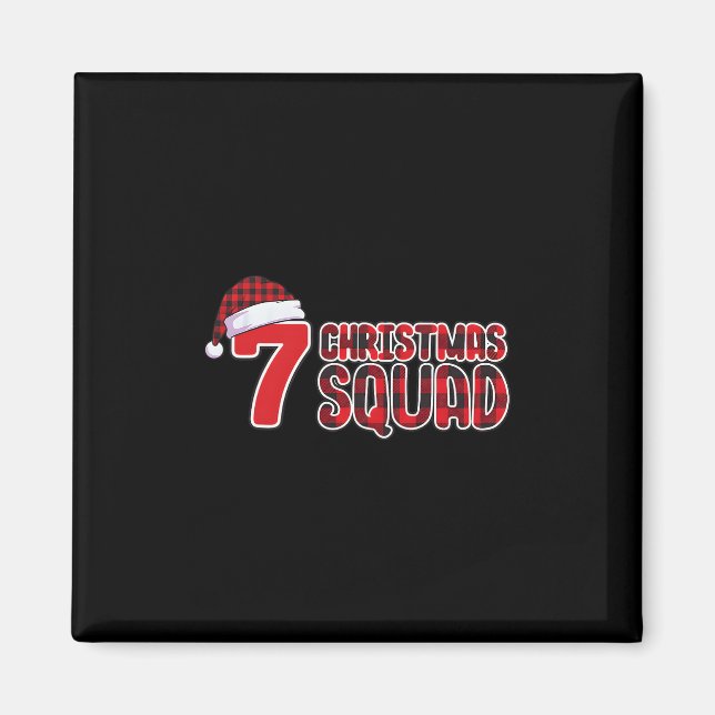 67 Julskjorta Six Seven Meme Squad 67 Röd Plaid Magnet (Framsidan)