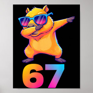67 Kapybaror Sex Sju Meme Djur Cool Kapybara Da Poster