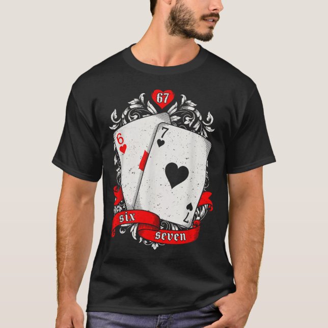 67 Ker Meme Card Art Lucky Hand Retro Aesthetic De T Shirt (Framsida)