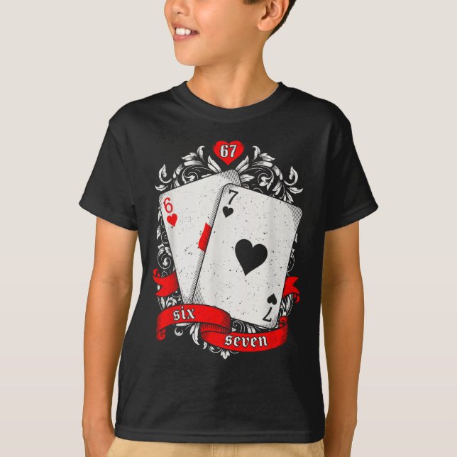 67 Ker Meme Card Art Lucky Hand Retro Aesthetic De T Shirt (Framsida)