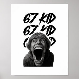67 Kid 67 Meme Sex Sju 6-7 Roligt Internet Skämt V Poster