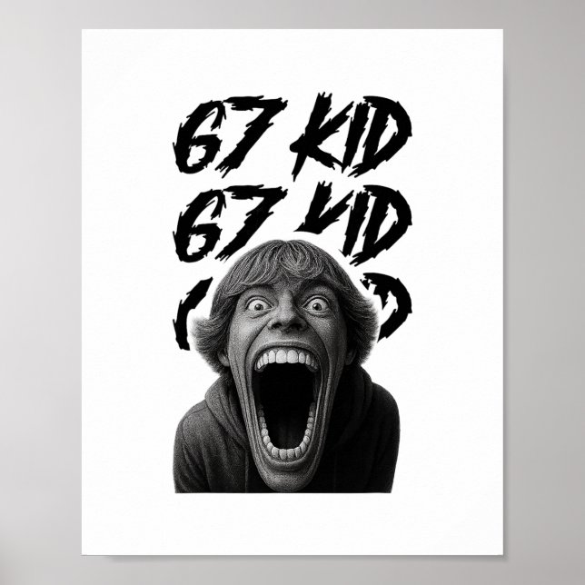 67 Kid 67 Meme Sex Sju 6-7 Roligt Internet Skämt V Poster (Framsidan)