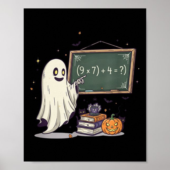 67 Lärar Halloween Spöke Sex Sju Meme Math Skämt Poster (Framsidan)