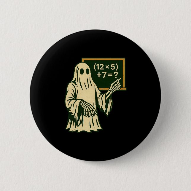 67 Lärare Halloween Ghost 6 Seven Meme Brainrot Knapp (Framsida)