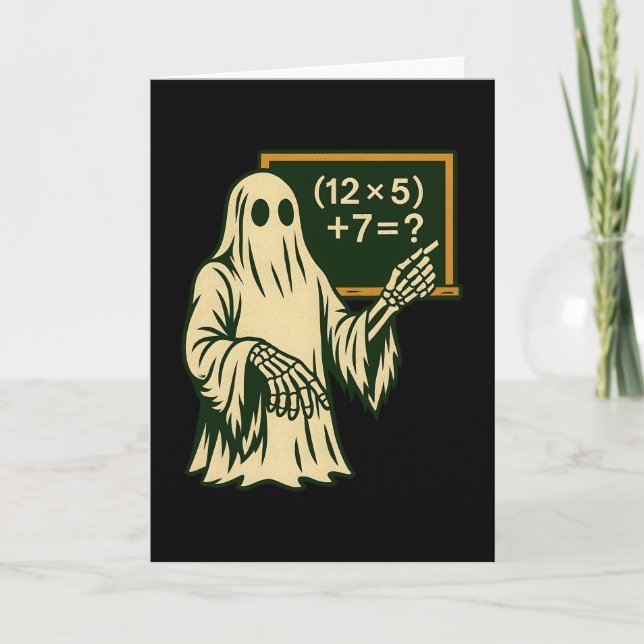 67 Lärare Halloween Ghost 6 Seven Meme Brainrot Kort (Framsida)