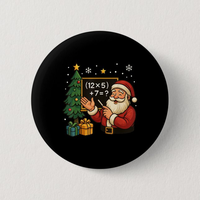67 Lärare Santa jul Six Seven Meme Brainrot Knapp (Framsida)