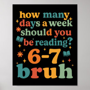 67 Läsande Ela Lärare Retro Bibliotekarie 6 7 Meme Poster