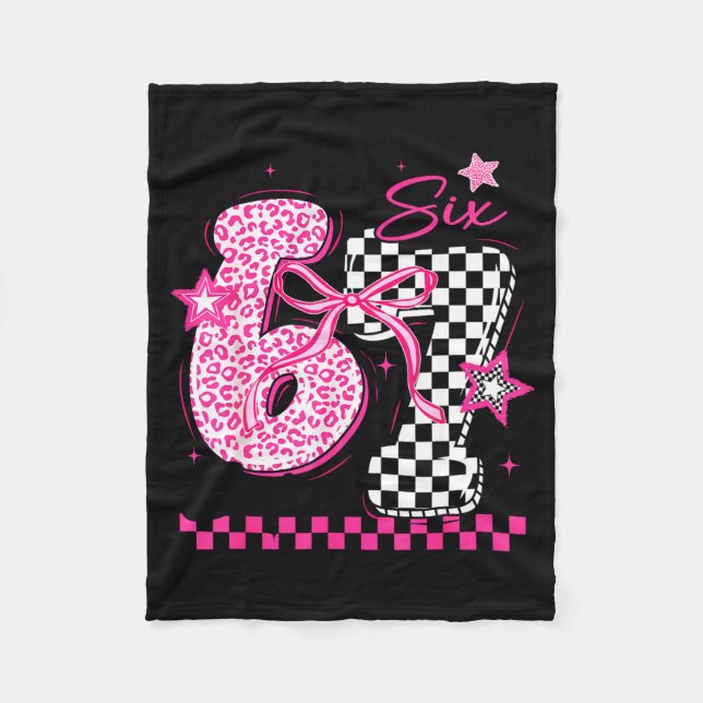 67 Leopard Checkered Funny Six Seven Meme 6-7 Teac Fleecefilt (Framsidan)