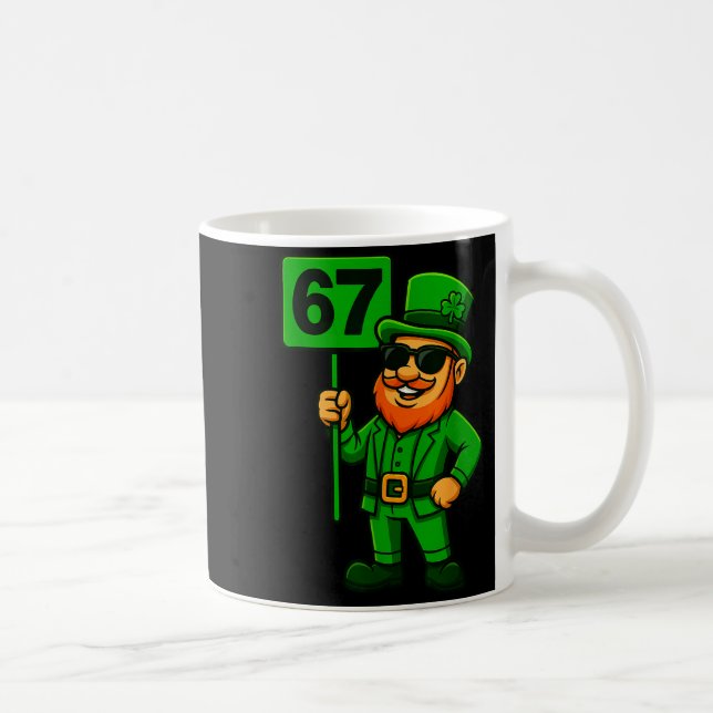 67 Leprechaun Six Seven Gen Meme Lucky Vibes St Pa Kaffemugg (Höger)