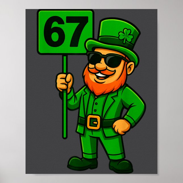 67 Leprechaun Six Seven Gen Meme Lucky Vibes St Pa Poster (Framsidan)