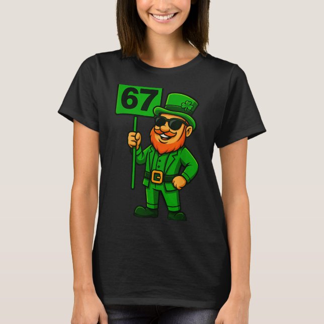 67 Leprechaun Six Seven Gen Meme Lucky Vibes St Pa T Shirt (Framsida)