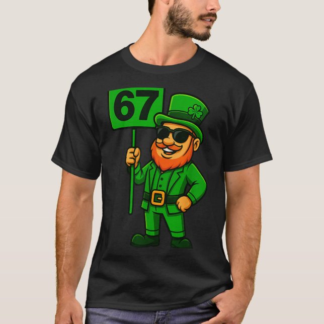 67 Leprechaun Six Seven Gen Meme Lucky Vibes St Pa T Shirt (Framsida)