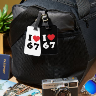 67 Lustigt PM I Kärlek sex Sju 67:e födelsedagen Bagagebricka