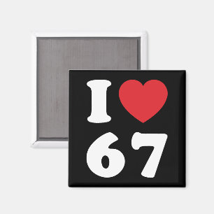 67 Lustigt PM I Kärlek sex Sju 67:e födelsedagen Magnet