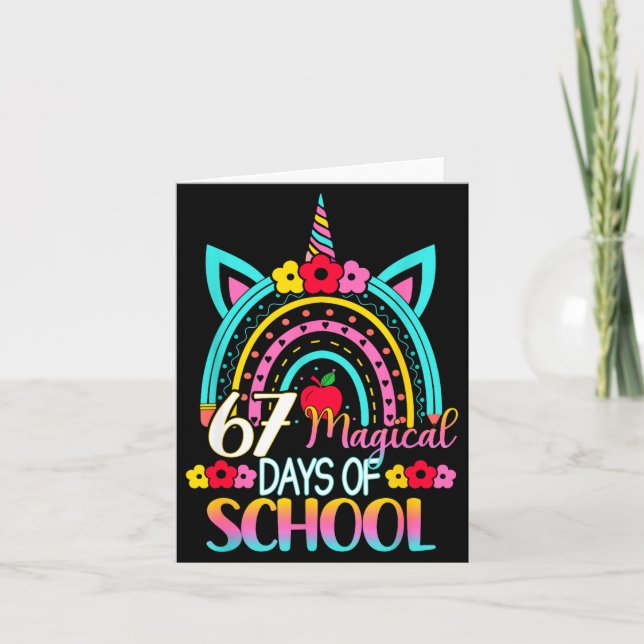 67 Magical Days Of School Meme Funny Student Teach Kort (Framsida)
