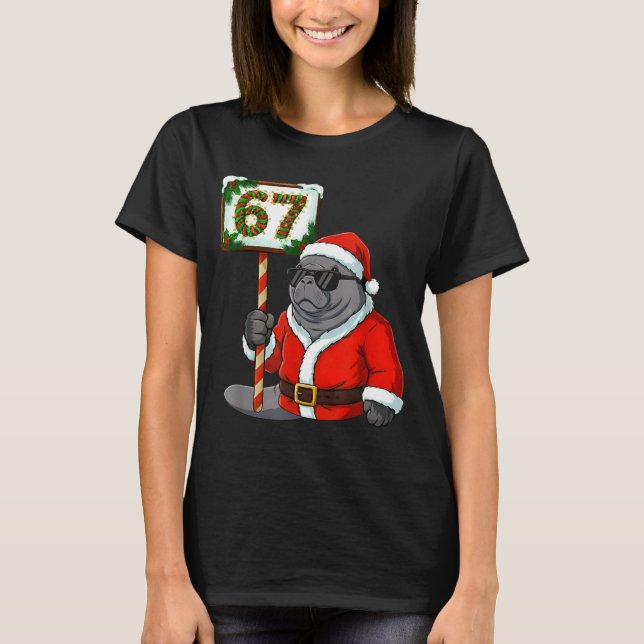 67 Manatee Christmas Six Seven Meme Brainrot Manat T Shirt (Framsida)