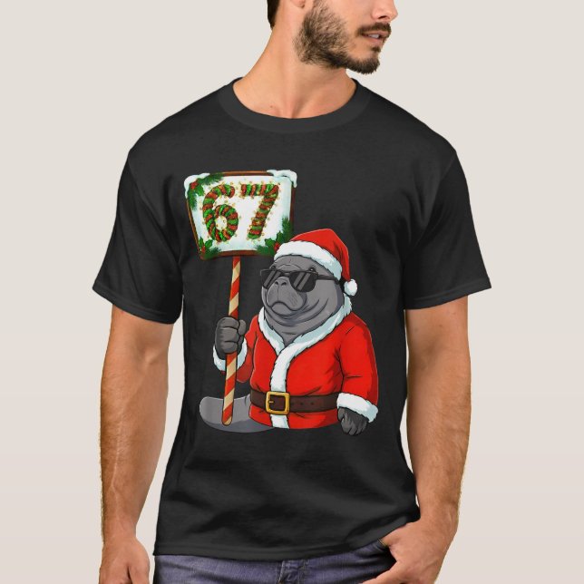 67 Manatee Christmas Six Seven Meme Brainrot Manat T Shirt (Framsida)