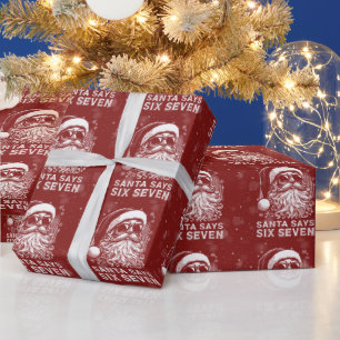 67 Människa Roliga Santa Säger Sex Sju Jul Presentpapper