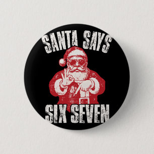 67 Människo rolig Six Seven jul 6-7 Människo Santa Knapp