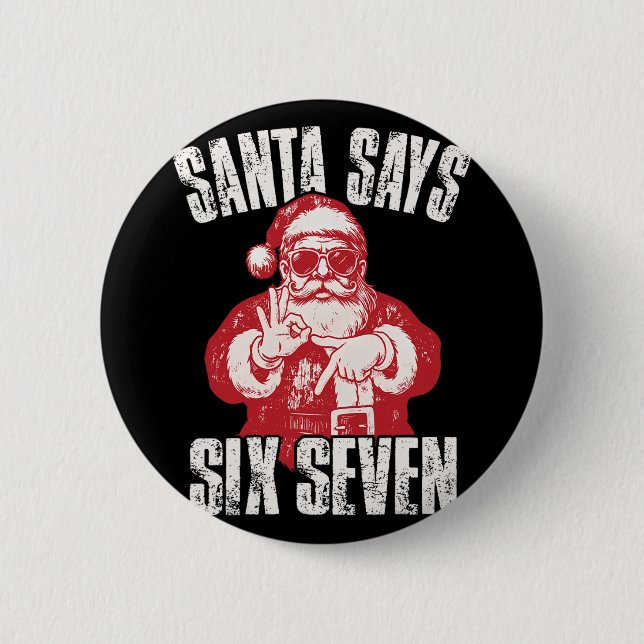 67 Människo rolig Six Seven jul 6-7 Människo Santa Knapp (Framsida)
