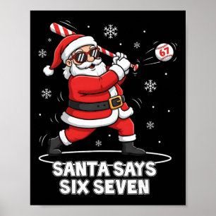 67 Människo rolig Six Seven jul 6-7 Meme Santa 6 Poster