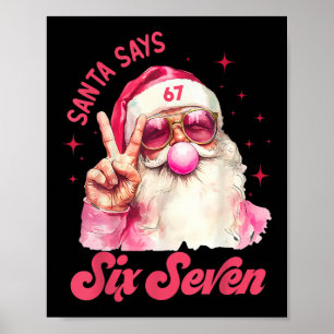 67 Människo rolig Six Seven jul 6-7 Meme Santa 6 Poster