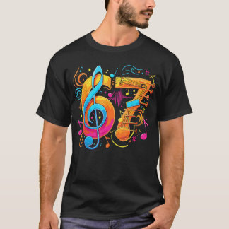 67 Människo roliga musik noterar Si Seven flicka v T Shirt