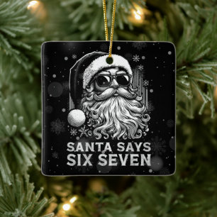 67 Människo roliga Santa säger sex sju jul Julgransprydnad Keramik