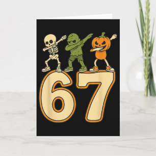 67 Människor Roliga Halloween Nummer Sex Sju Män K Kort