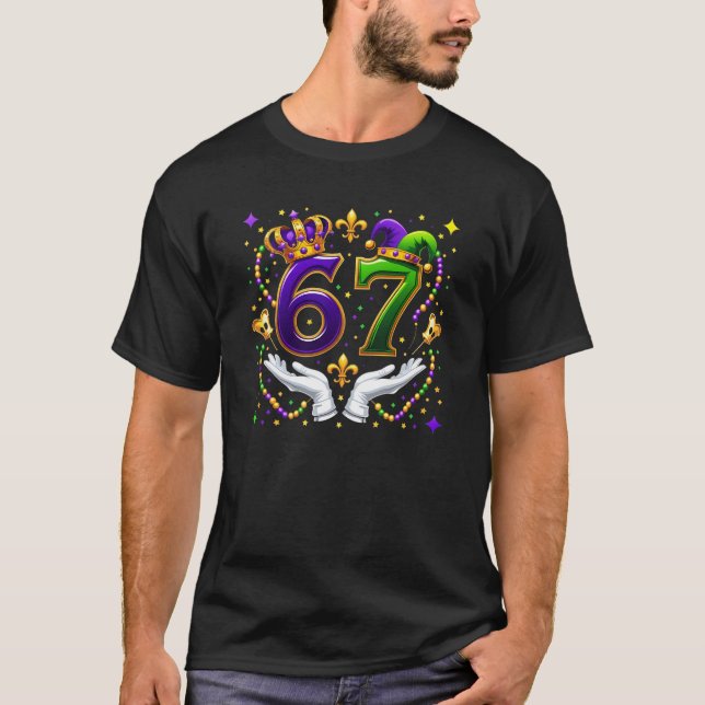 67 Mardi Gras Crew Carnival T Shirt (Framsida)