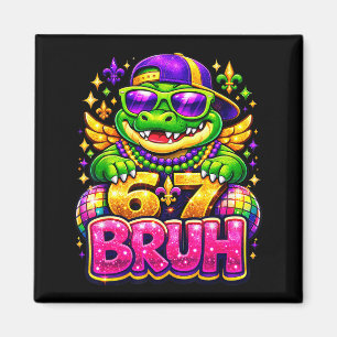 67 Mardi Gras-fest alligator mardigator sex sju Magnet