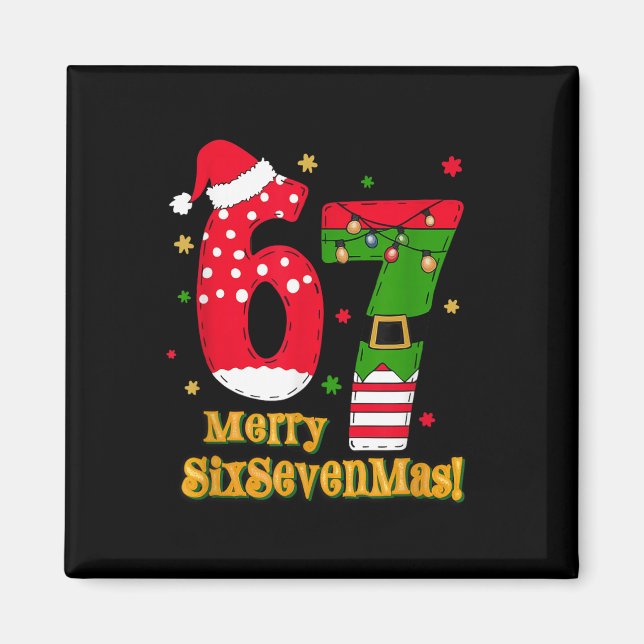 67 Mas Meme Julstav Six Seven Barn Män Kvinnor Ch Magnet (Framsidan)